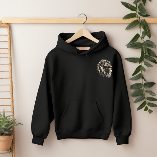 Majestic Lion Embroidered Hooded Sweatshirt comfyclothcrew