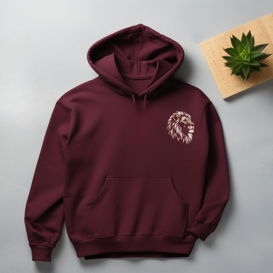 Majestic Lion Embroidered Hooded Sweatshirt comfyclothcrew