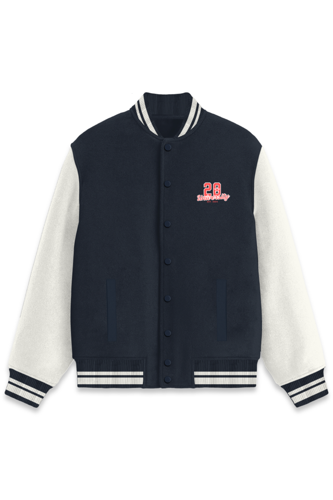 Unisex Varsity Jacket Navy Blue comfyclothcrew